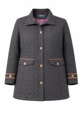 Lands’ End Black Quilted Barn Jacket 18 XL